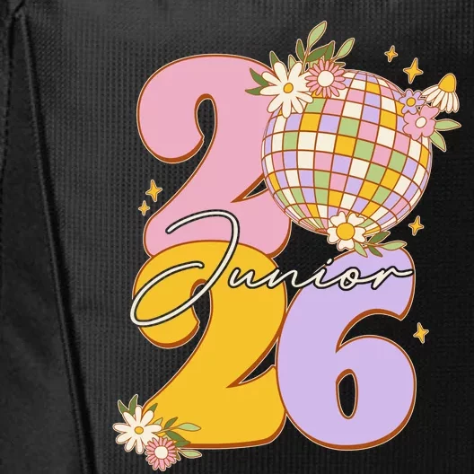 Cute Retro Junior 2026 Disco Ball Flowers City Backpack