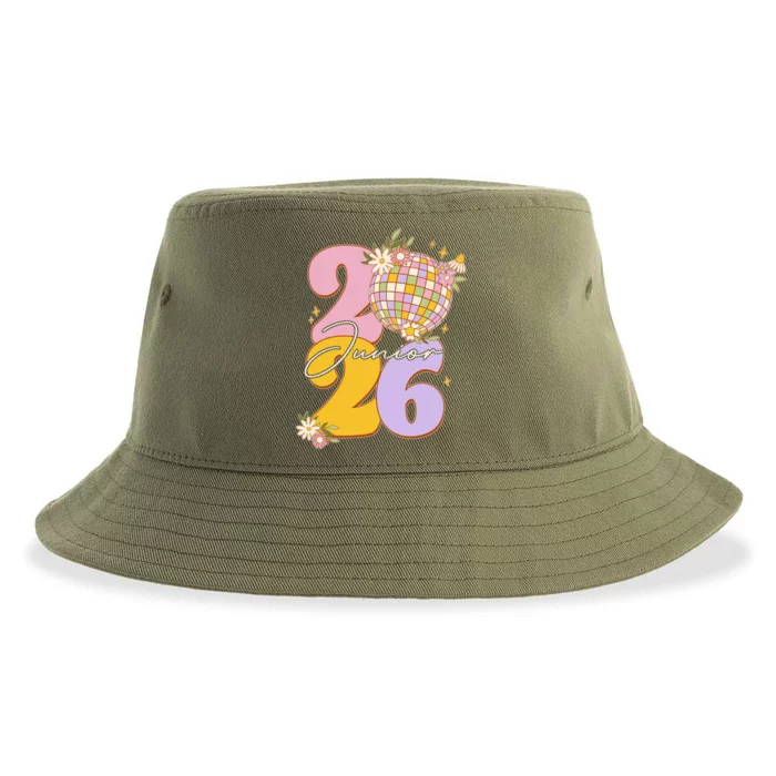 Cute Retro Junior 2026 Disco Ball Flowers Sustainable Bucket Hat