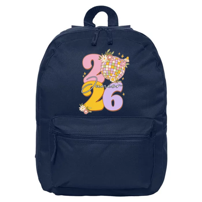 Cute Retro Junior 2026 Disco Ball Flowers 16 in Basic Backpack