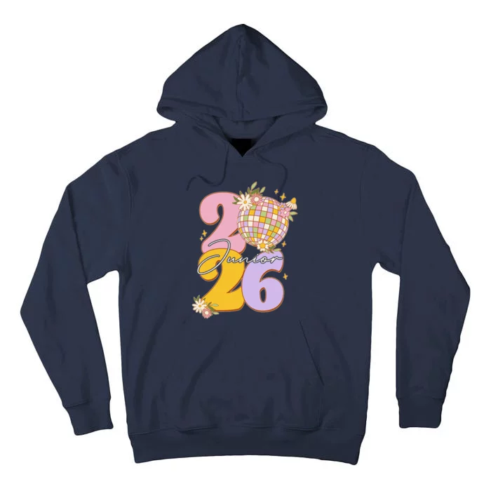 Cute Retro Junior 2026 Disco Ball Flowers Tall Hoodie