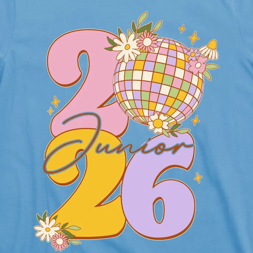 Cute Retro Junior 2026 Disco Ball Flowers T-Shirt