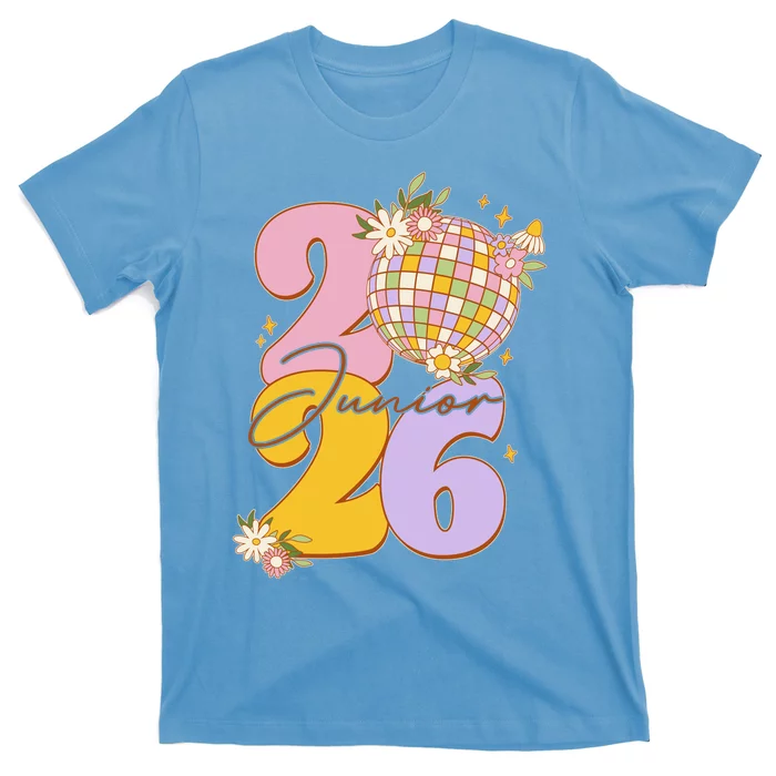 Cute Retro Junior 2026 Disco Ball Flowers T-Shirt