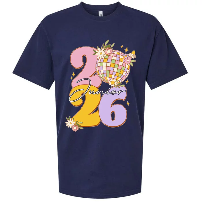 Cute Retro Junior 2026 Disco Ball Flowers Sueded Cloud Jersey T-Shirt