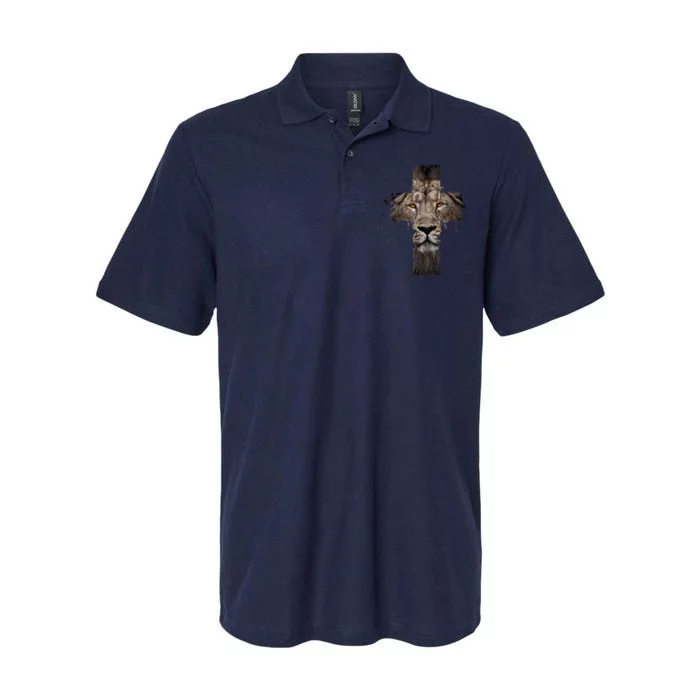 Christian Religious Jesus The Lion Of Judah Cross Retro Softstyle Adult Sport Polo