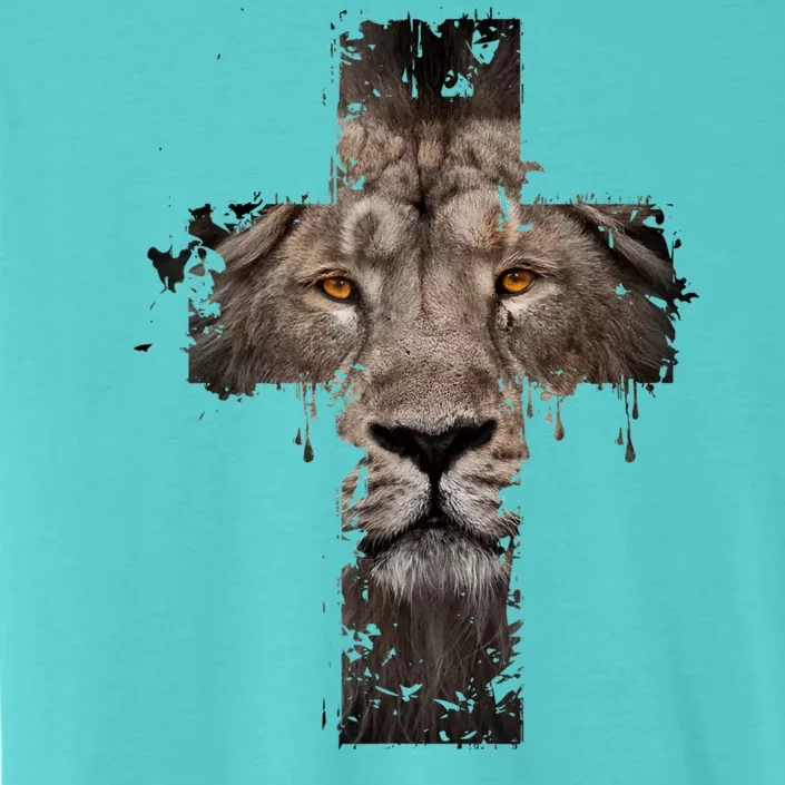 Christian Religious Jesus The Lion Of Judah Cross Retro ChromaSoft Performance T-Shirt