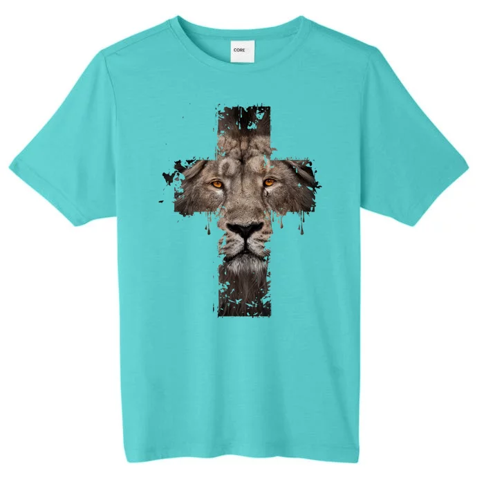 Christian Religious Jesus The Lion Of Judah Cross Retro ChromaSoft Performance T-Shirt