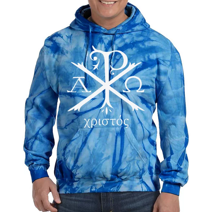 Chi Rho Jesus Christ Christian Ancient Monogram Love Tie Dye Hoodie