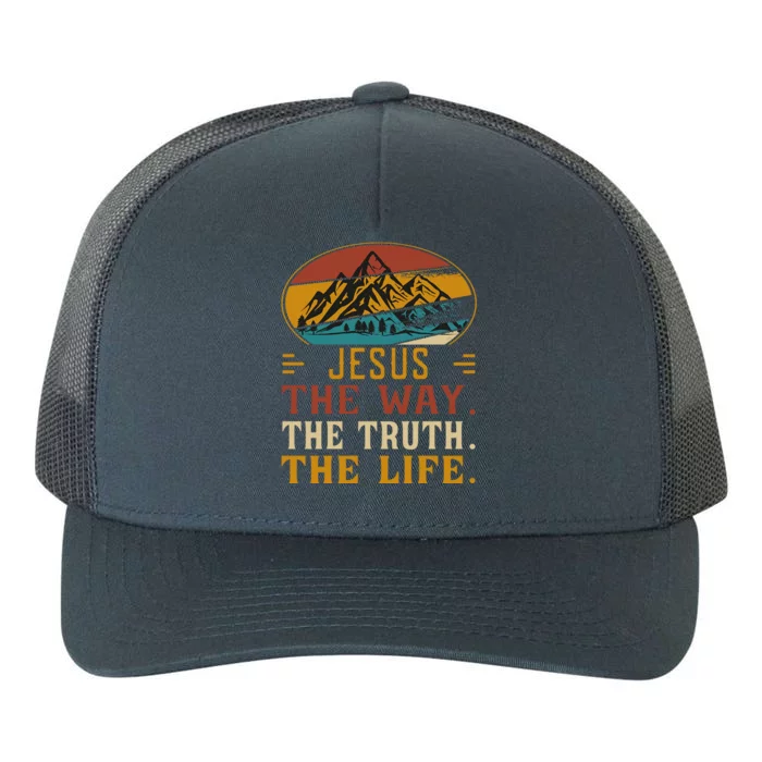 Christ Retro Jesus The Way Yupoong Adult 5-Panel Trucker Hat