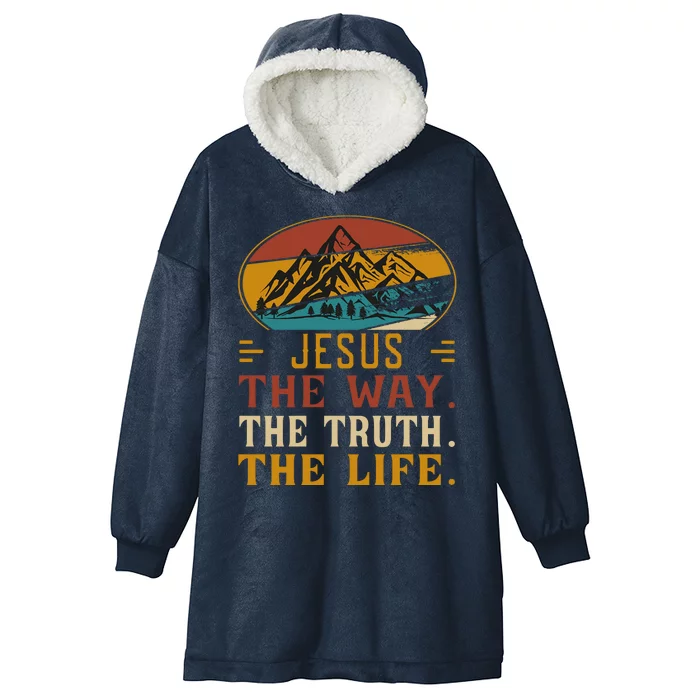 Christ Retro Jesus The Way Hooded Wearable Blanket