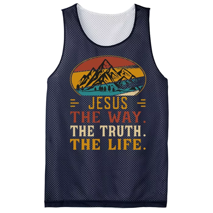 Christ Retro Jesus The Way Mesh Reversible Basketball Jersey Tank