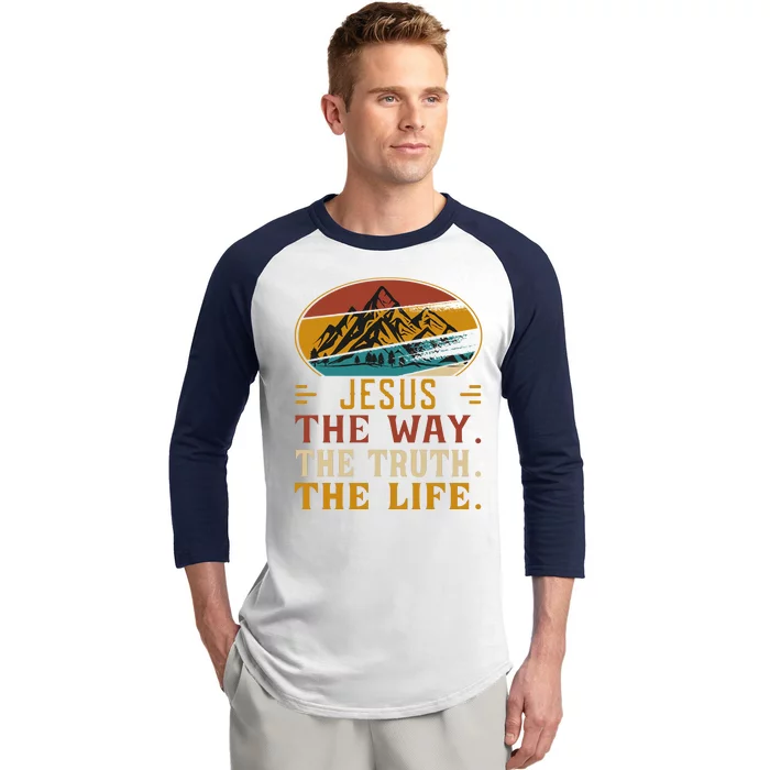 Christ Retro Jesus The Way Baseball Sleeve Shirt