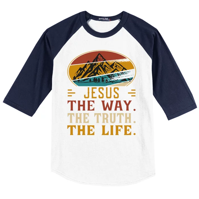 Christ Retro Jesus The Way Baseball Sleeve Shirt