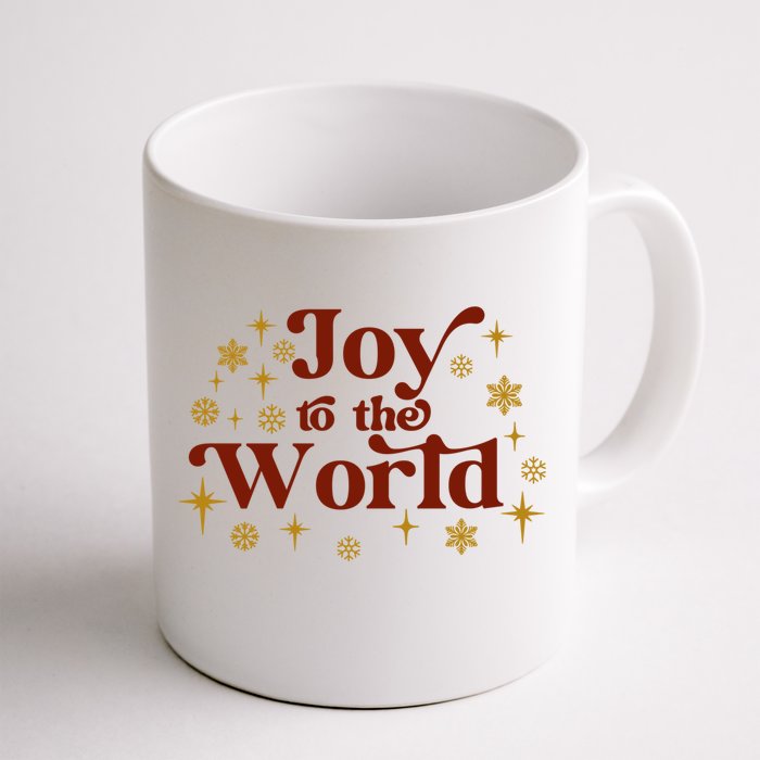 Cute Retro Joy To The World Christmas Holiday Word Art Typog Gift Front & Back Coffee Mug