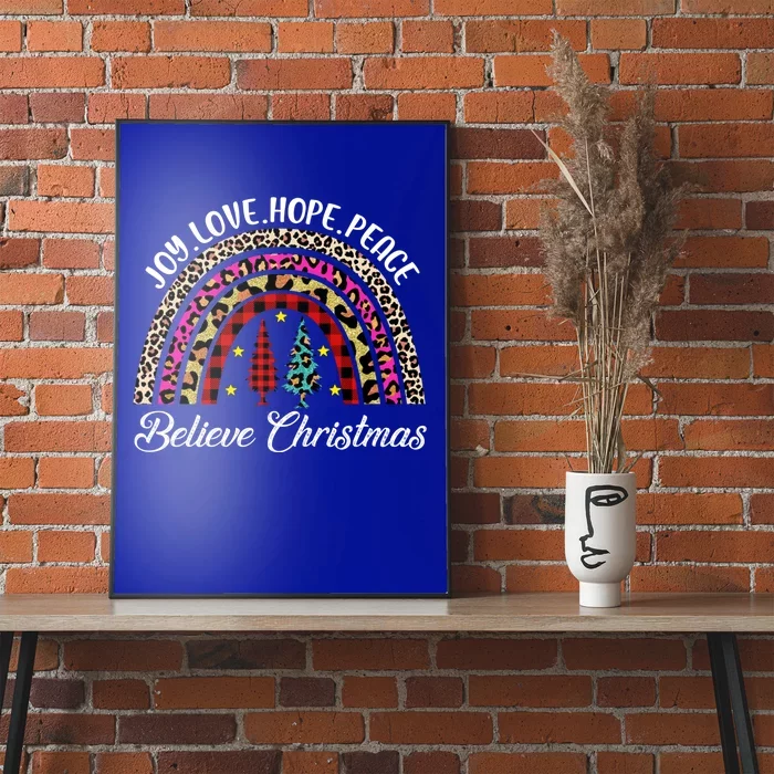 Christmas Rainbow Joy Love Hope Peace Believe Buffalo Plaid Gift Poster