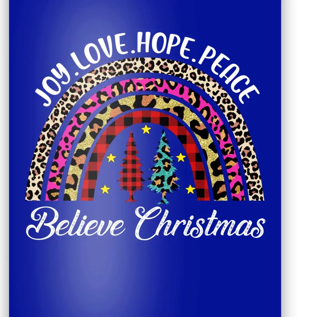 Christmas Rainbow Joy Love Hope Peace Believe Buffalo Plaid Gift Poster