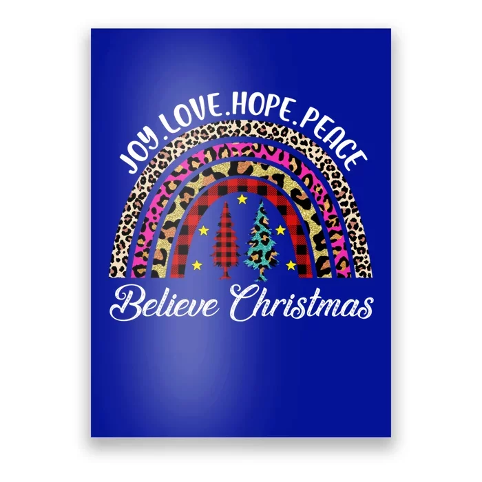 Christmas Rainbow Joy Love Hope Peace Believe Buffalo Plaid Gift Poster