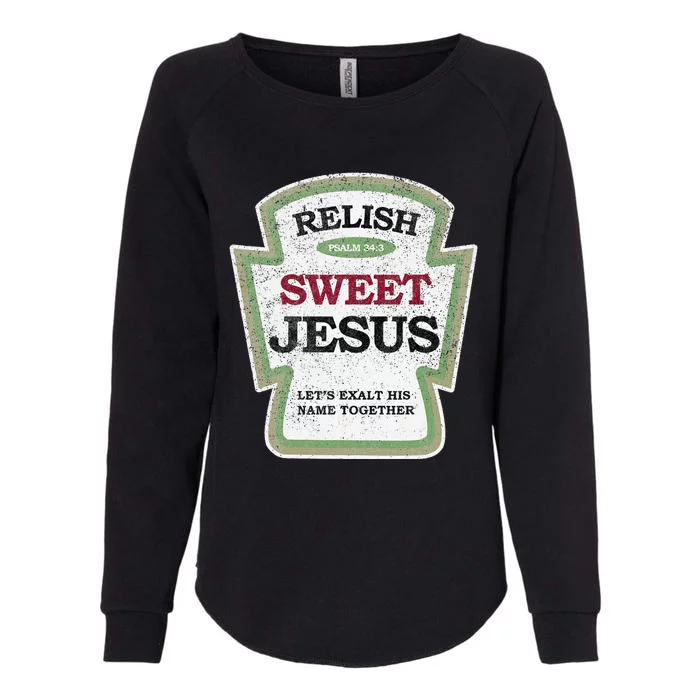 Christian Relish Jesus Womens California Wash Sweatshirt