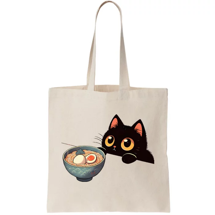 Cat Ramen Japanese Funny Graphic S Kawaii Cat Anime Gifts Tote Bag