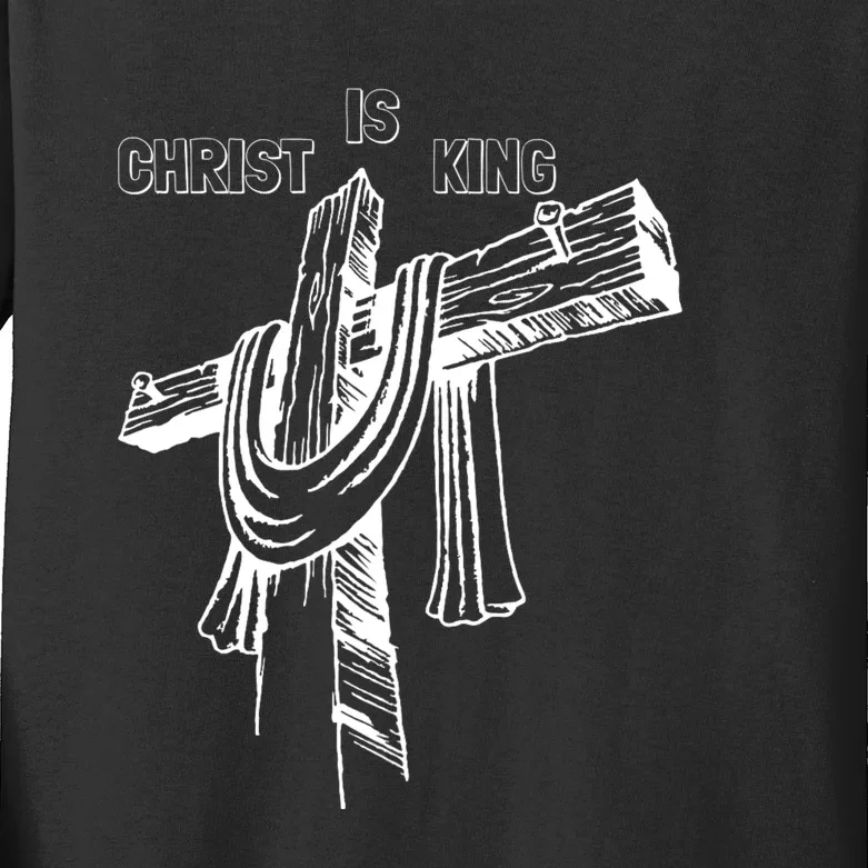 Christian Religious Jesus Christ Is King Kids Long Sleeve Shirt