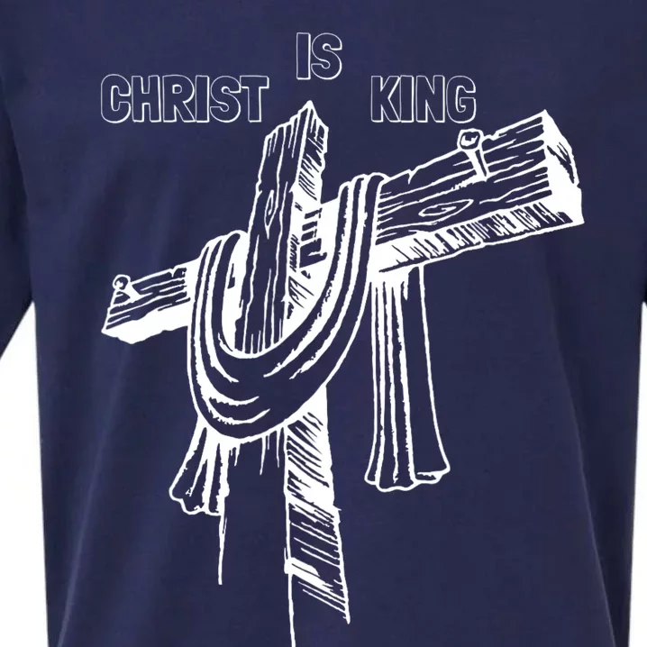 Christian Religious Jesus Christ Is King Sueded Cloud Jersey T-Shirt