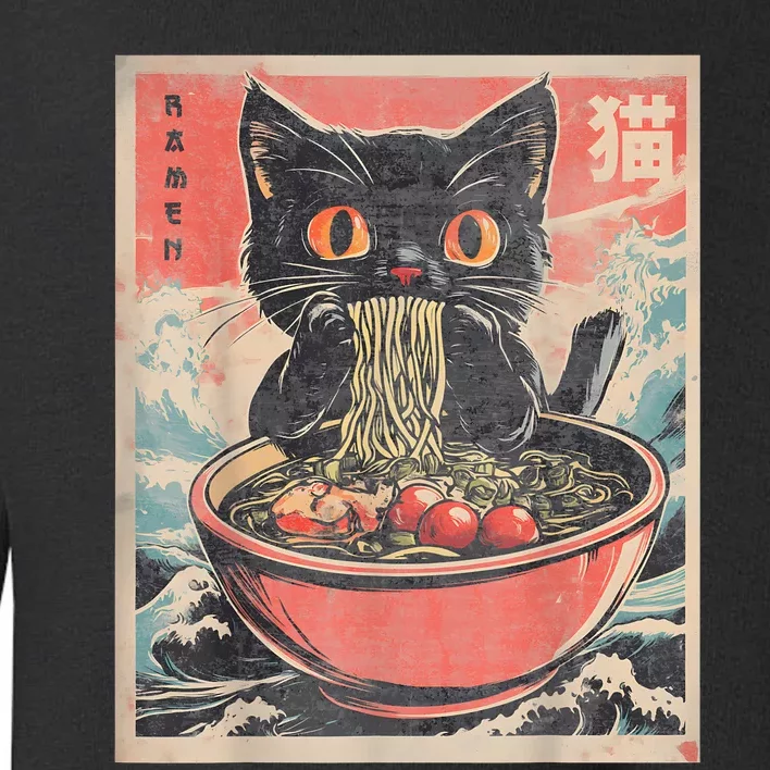 Cat Ramen Japanese Funny Graphic Tees Kawaii Cat Anime Gifts Toddler Sweatshirt