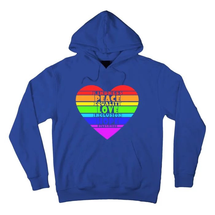 Colorful Rainbow Kindness Peace Love Hope Lgbt Lgbtq Gift Tall Hoodie