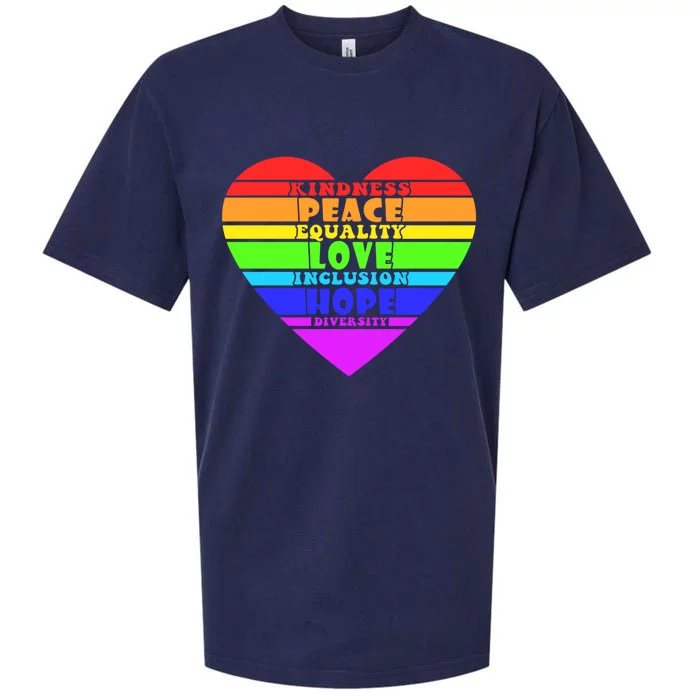 Colorful Rainbow Kindness Peace Love Hope Lgbt Lgbtq Gift Sueded Cloud Jersey T-Shirt