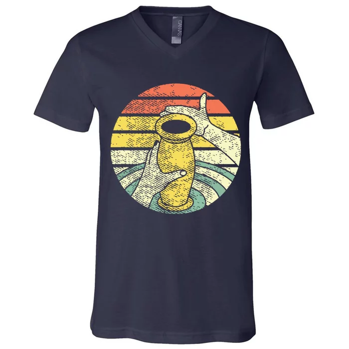 Ceramic Retro Kiln Pottery V-Neck T-Shirt