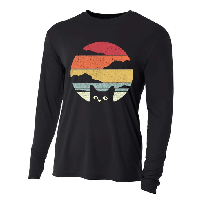 Cat Retro Kitten Cute Gift Cooling Performance Long Sleeve Crew