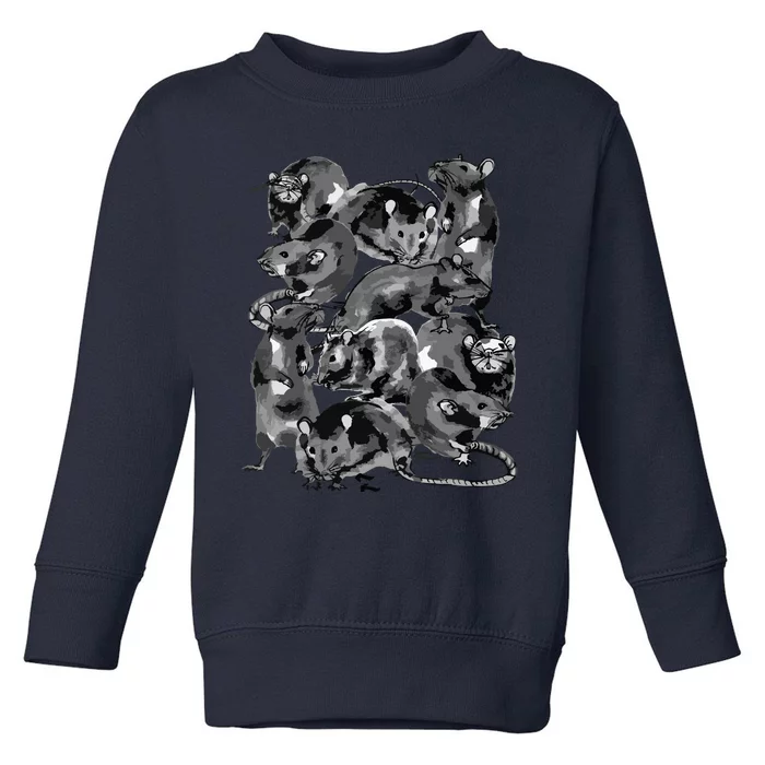 Creepy Rat King Wicca Witch Goth Rats Drawing Rodent Lovers Toddler Sweatshirt