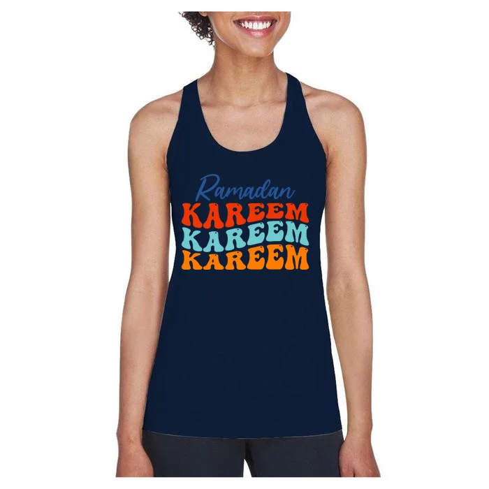 Cool Ramadan Kareem Wavy Women's Racerback Tank