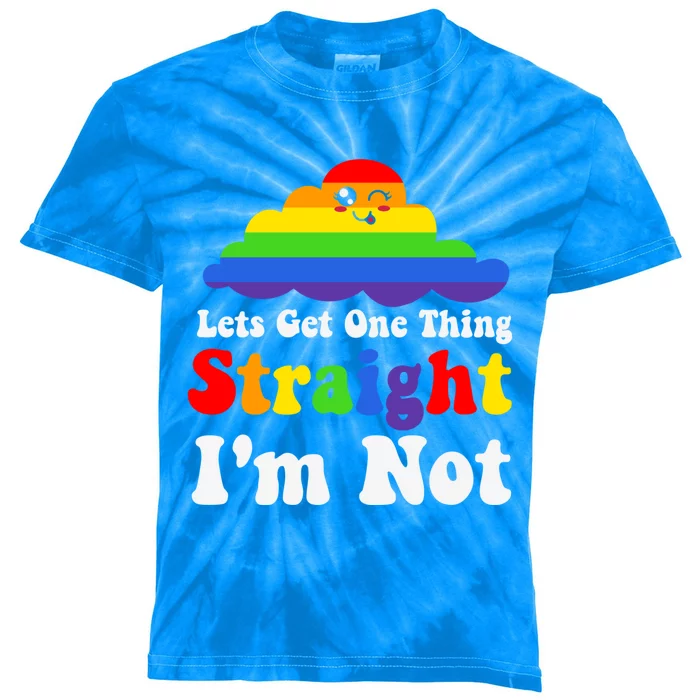 Colorful Rainbow Lets Get One Thing Straight Lgbt Lgbtq Gift Kids Tie-Dye T-Shirt