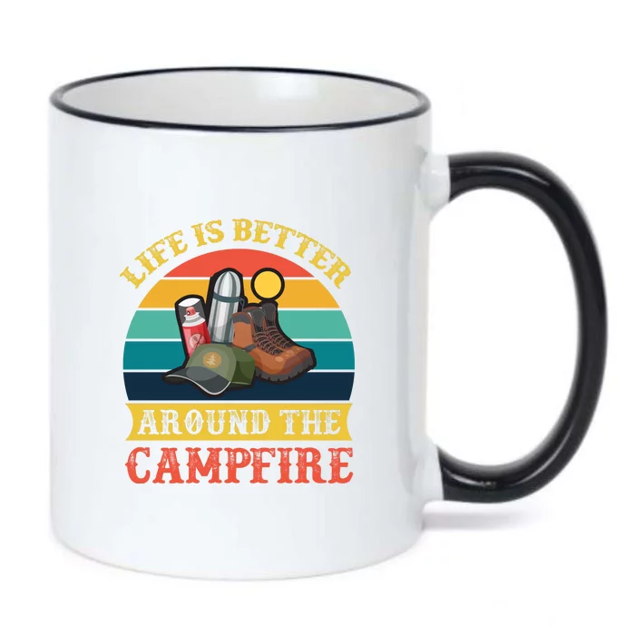 Camping Retro Life Is Better Around The Campfire For Camper Gift Black Color Changing Mug