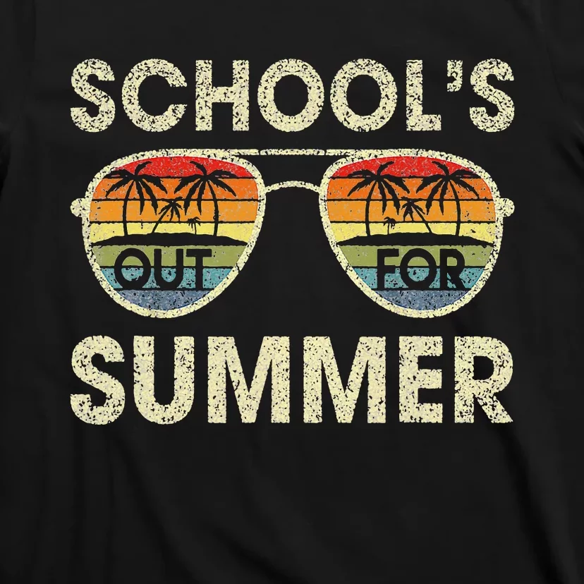 Cute Retro Last Day Of School Schools Out For Summer Teacher T-Shirt