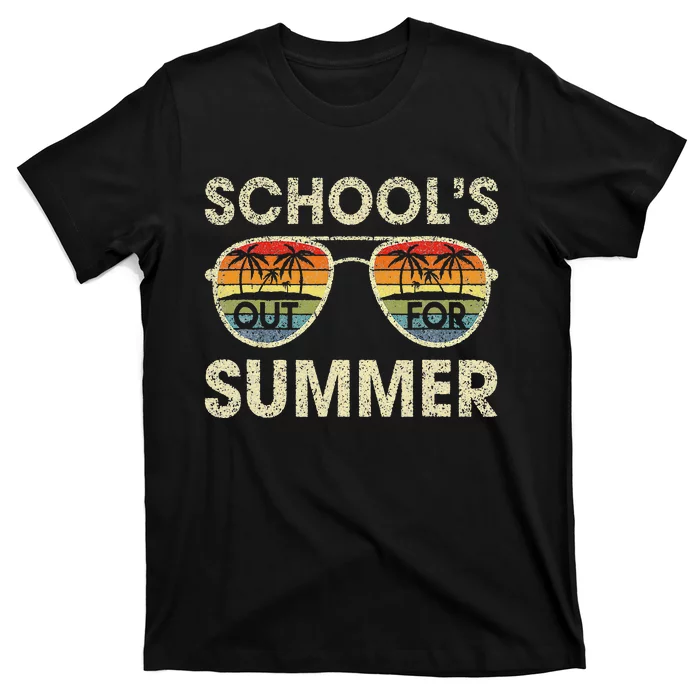 Cute Retro Last Day Of School Schools Out For Summer Teacher T-Shirt