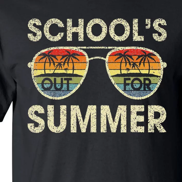 Cute Retro Last Day Of School Schools Out For Summer Teacher Tall T-Shirt