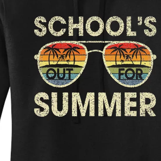 Cute Retro Last Day Of School Schools Out For Summer Teacher Women's Pullover Hoodie