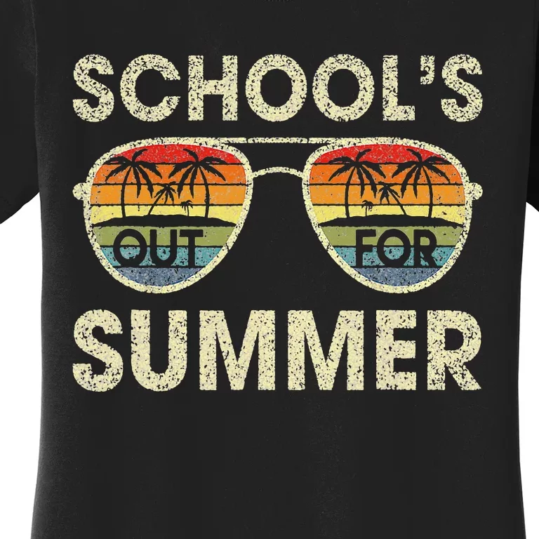 Cute Retro Last Day Of School Schools Out For Summer Teacher Women's T-Shirt