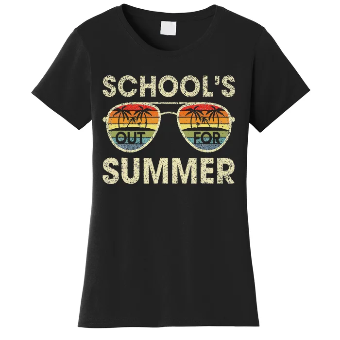 Cute Retro Last Day Of School Schools Out For Summer Teacher Women's T-Shirt