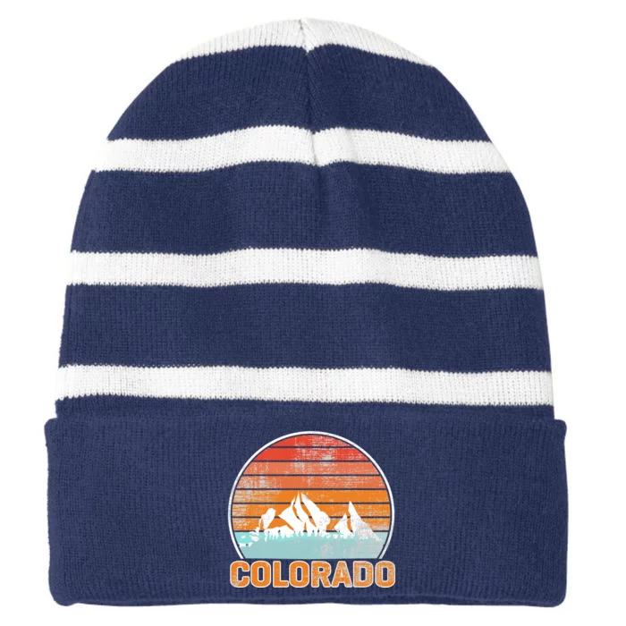 Colorado Retro Look Striped Beanie with Solid Band