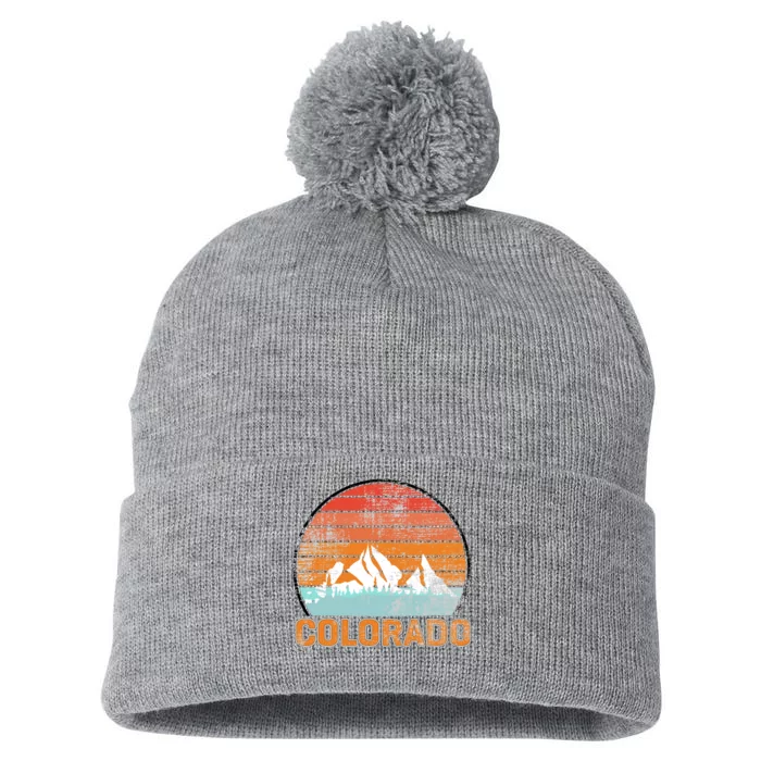 Colorado Retro Look Pom Pom 12in Knit Beanie