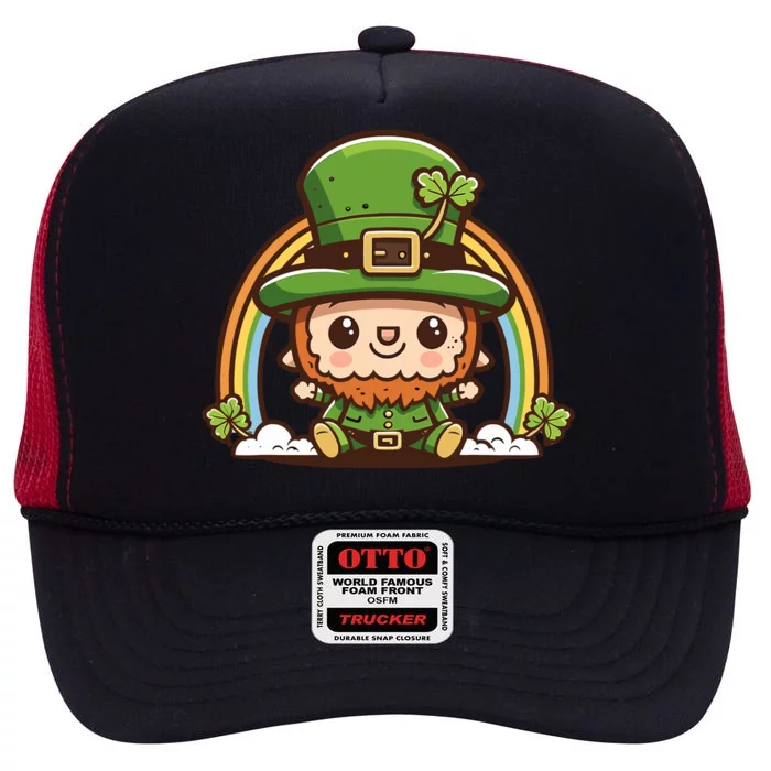 CuteS Rainbow Leprechaun St. Patricks Day High Crown Mesh Trucker Hat