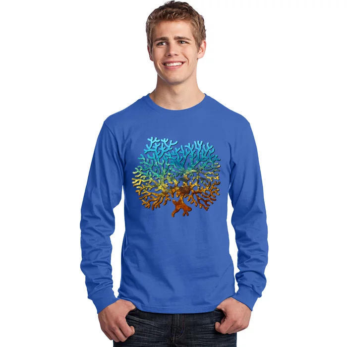 Coral Reef Lovers Silhouette Earth Day And Ocean Week Gift Long Sleeve Shirt