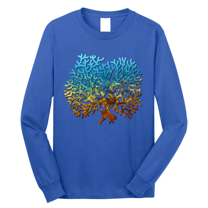 Coral Reef Lovers Silhouette Earth Day And Ocean Week Gift Long Sleeve Shirt