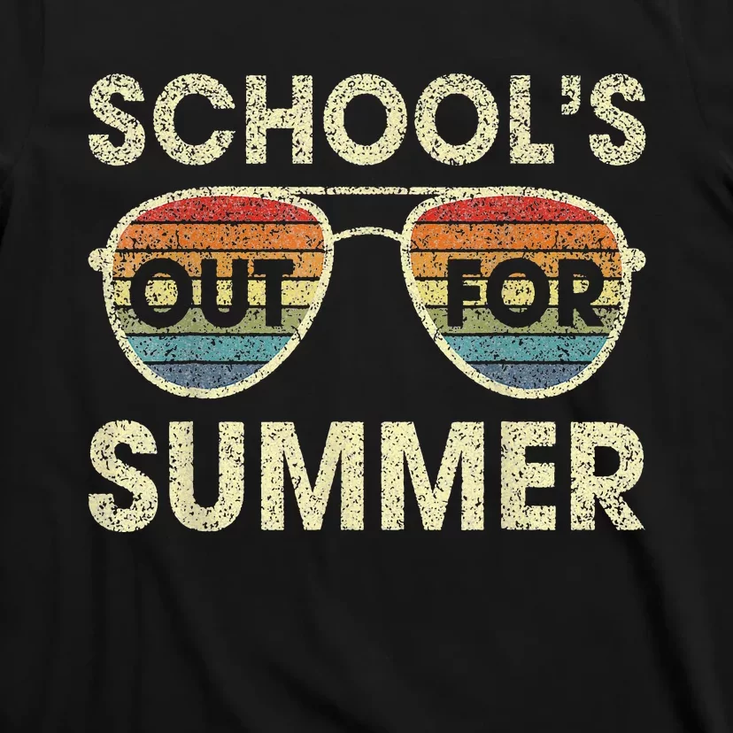 Cute Retro Last Day Of School Schools Out For Summer Teacher T-Shirt