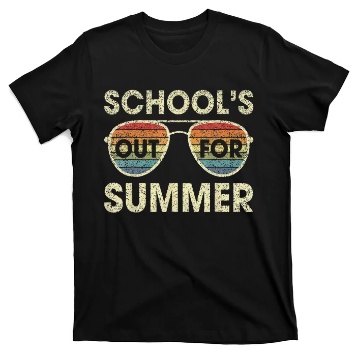 Cute Retro Last Day Of School Schools Out For Summer Teacher T-Shirt