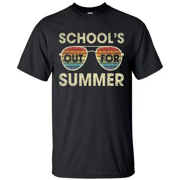 Cute Retro Last Day Of School Schools Out For Summer Teacher Tall T-Shirt