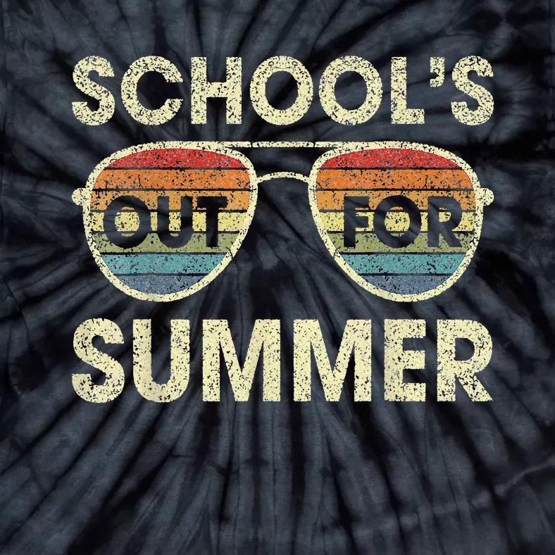 Cute Retro Last Day Of School Schools Out For Summer Teacher Tie-Dye T-Shirt