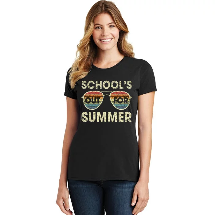 Cute Retro Last Day Of School Schools Out For Summer Teacher Women's T-Shirt