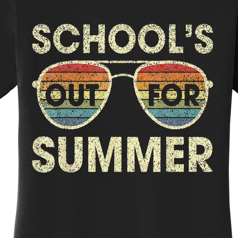 Cute Retro Last Day Of School Schools Out For Summer Teacher Women's T-Shirt